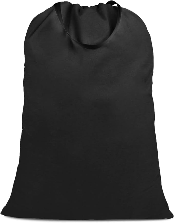 Cotton Canvas Laundry Bag with Handles & Drawstring Straps, Heavy Duty Extra