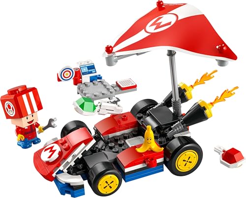 LEGO Super Mario: Mario Kart – Standard Kart, Car Toy Set for Kids, Includes a Toad Character Figure for Independent Play, Creative Birthday Gift for 7 Plus Year Old Boys, Girls and Gamers 72032