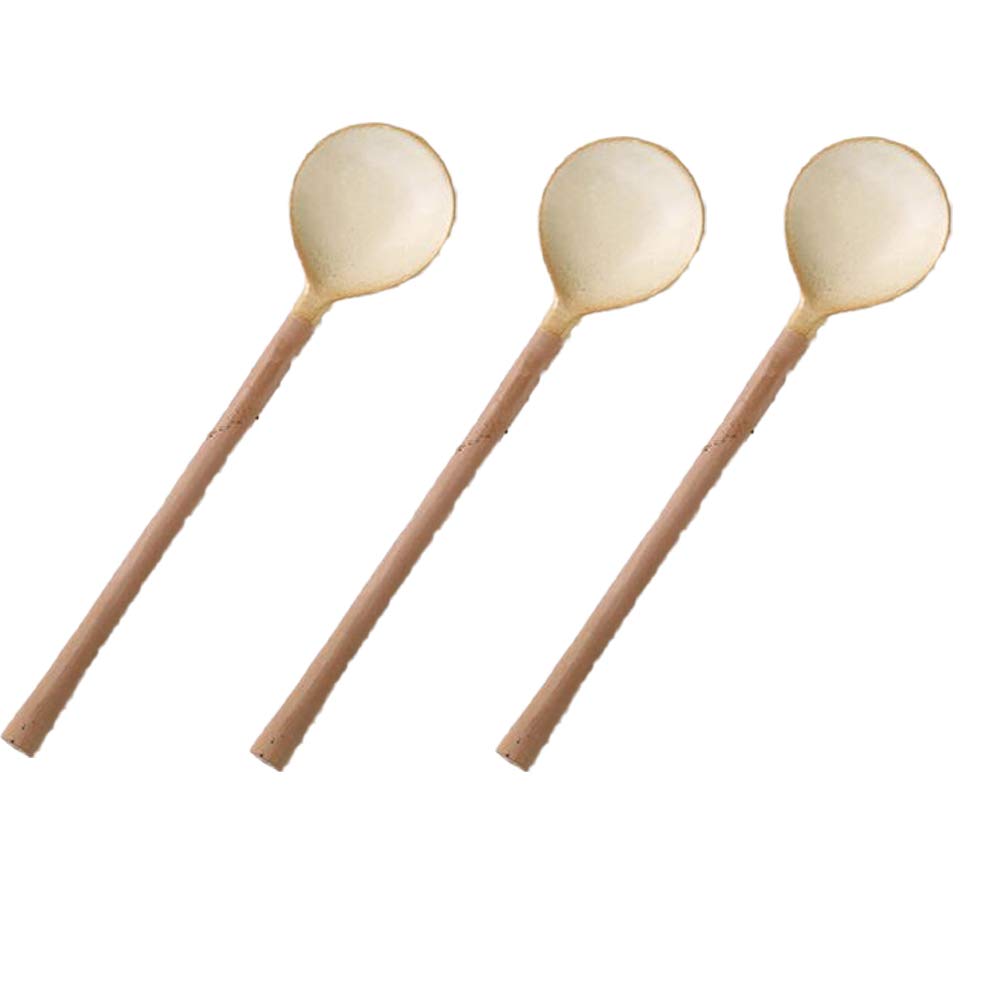 luluxing Ceramic Small Coffee Spoon 4.5inch Retro Small Porcelain Spoon Mini Teaspoons For Coffee Sugar Dessert Cute Tableware Pack of 3
