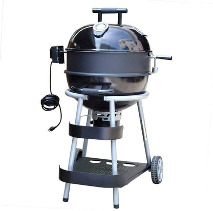 Onlyfire BRK-6025 Enamelled Rotisserie Ring Kit Fits Weber 57CM Charcoal Kettle Grill with Electric Motor for UK fits Most Others 57 CM Kettle BBQ