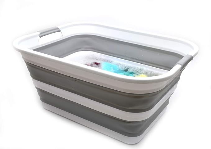 SAMMART 42L Collapsible Plastic Laundry Basket