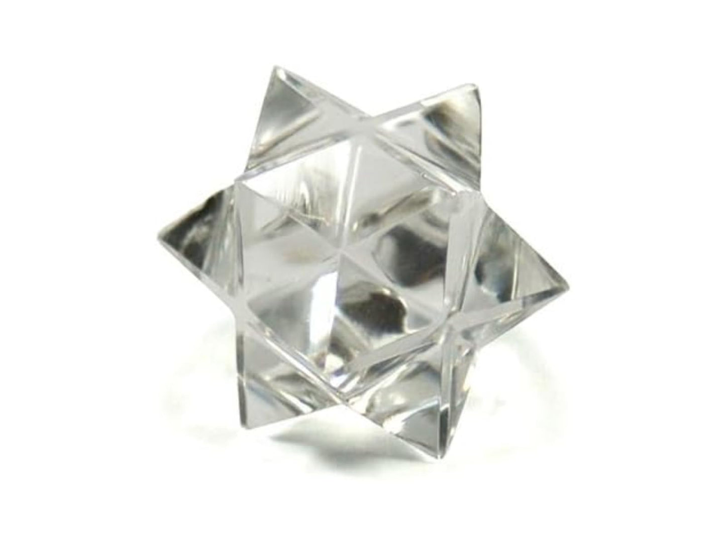Jet 1 Pcs Clear Quartz Crystal 12-Point Merkabah Star for Healing - Panic Balancing Meditation Tool Use (0.75-1 inch, 8-10 Grams)