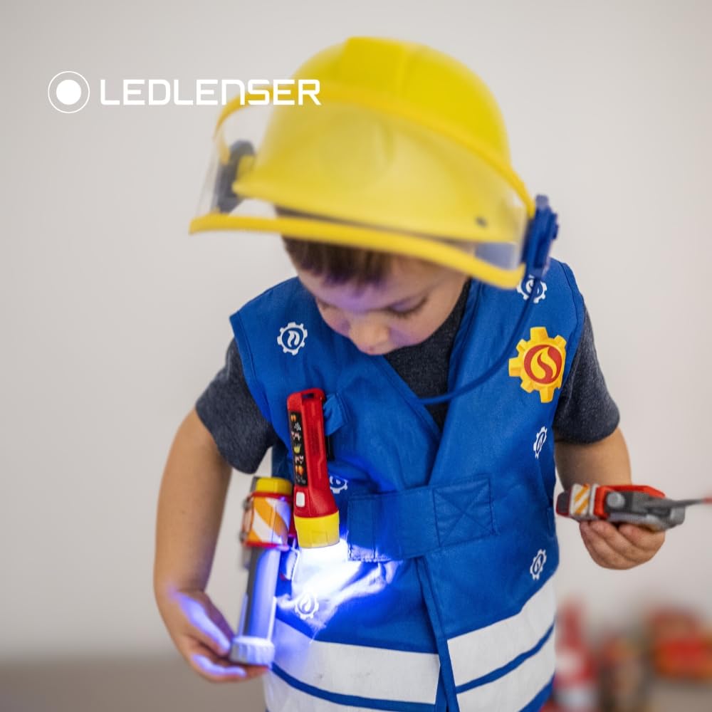 Ledlenser KidBEAM4 Kids Torch, 4 Colour LED AAA Battery Fireman Flashlight, Lightweight 72g, Inc Pocket Clip, Auto Shut Off Feature, Excellent for Reading, Camping & Night Time Fun, Gift for Children