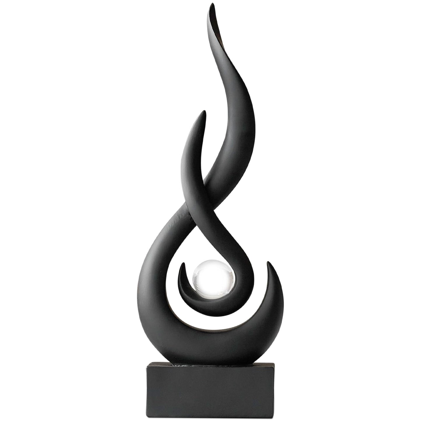 XYQXYQ Modern Abstract Art Table Decoration,Resin Flame Statue Modern Centerpiece Ornaments for Living Room Great Gift Idea Home Decor,Collectibles (Black)
