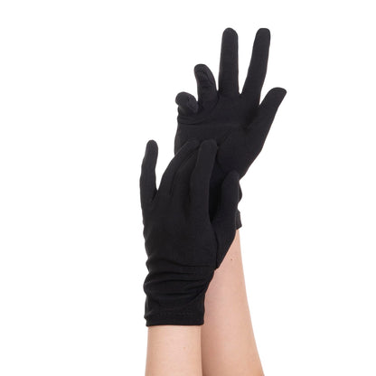 Vonokee Adult Spandex Gloves,Short Stretchy Opera Gloves for Halloween Party Costume 1920s Flapper Accessories (Black)