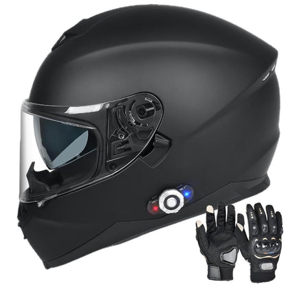 Bluetooth Motorcycle Helmet FreedConn BM12 DOT Full Face Bluetooth Helmets Motorcycle Dual Visor Helmet with Integrated Intercom System/ 2~3 Riders Pair/ 500M/ FM/ MP3/ Voice Dial (Multi-Color, XXL)