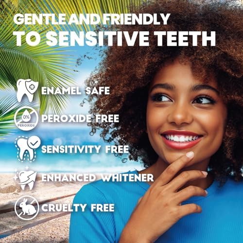 Sensitive Teeth Whitening Strips Kit: Professional Dental Whitening Set - Hydrogen Peroxide-Free Treatments for Whiter Teeth - Effective & Gentle Teeth Whitener (42 Count (Pack of 1), Mint)