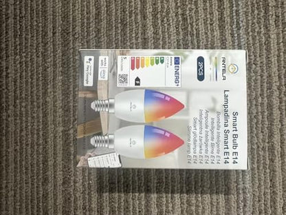 ANTELA Smart Bulb E14 Alexa Light Bulb C37 LED Dimmable Bulb RGB 16 Million Colors 2700-6500K, Smart Life APP Control, Voice Control, Compatible with Alexa, Google Home, 2PCS