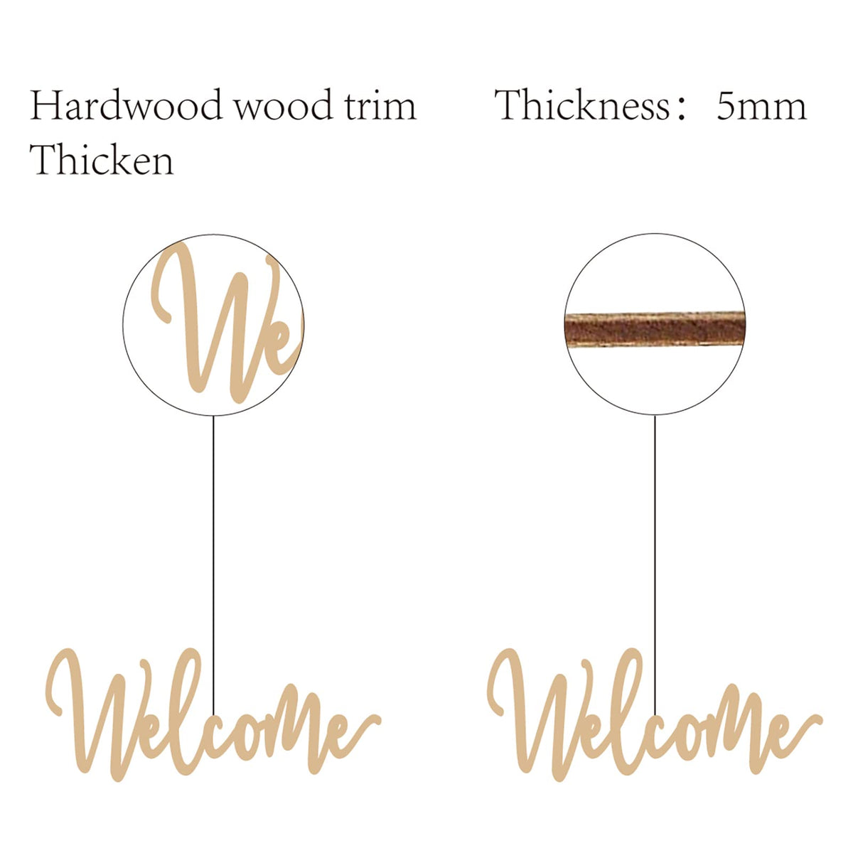 CREATCABIN Welcome Sign Wall Art Decor Welcome Wood Cutout Hanging Welcome Sign Rustic Welcome Sign for Front Door Home Apartment Kitchen Party Garden Farmhouse Porch 12 x 4.7 Inch