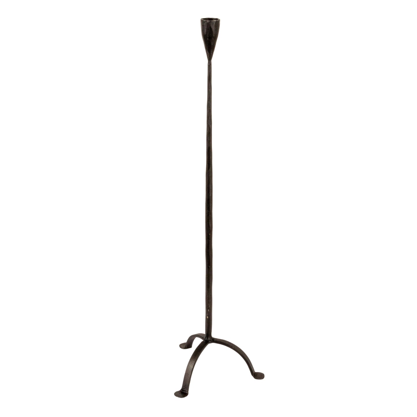 Creative Co-Op 24" H Hand-Forged Cast Metal Footed Taper Holder, Black