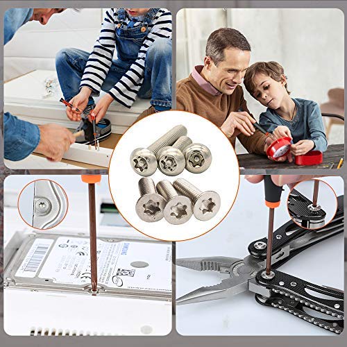 E·Durable Torx Screwdriver Set T3 T4 T5 T6 T8 T9 T10 T15 Security Torx Drivers with ESD Tweezers, Magnetic Screwdrivers Precision Repair Kit for Xbox PS4 Ring Doorbell Folding knife Macbook Computer