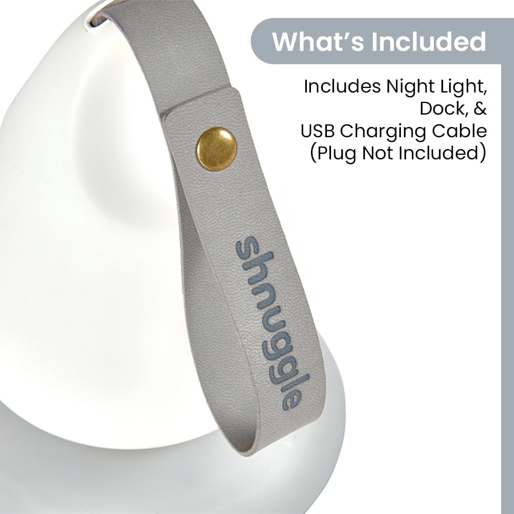Shnuggle Moonlight Baby Night Light & Room Thermometer Dock | Rechargeable & Portable | Newborn Essentials Nightlight for Better Sleep & Comfort | Perfect Baby Gift