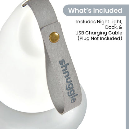Shnuggle Moonlight Baby Night Light & Room Thermometer Dock | Rechargeable & Portable | Newborn Essentials Nightlight for Better Sleep & Comfort | Perfect Baby Gift
