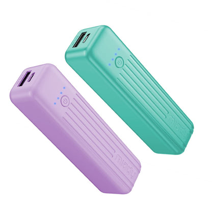 Miady 2-Pack Small Portable Charger, 5000mAh Mini Battery Pack 3.45oz Lightweight Power Bank 5V/2.4A Output & 5V/2A Input Compatible with iPhone, Galaxy, Android etc