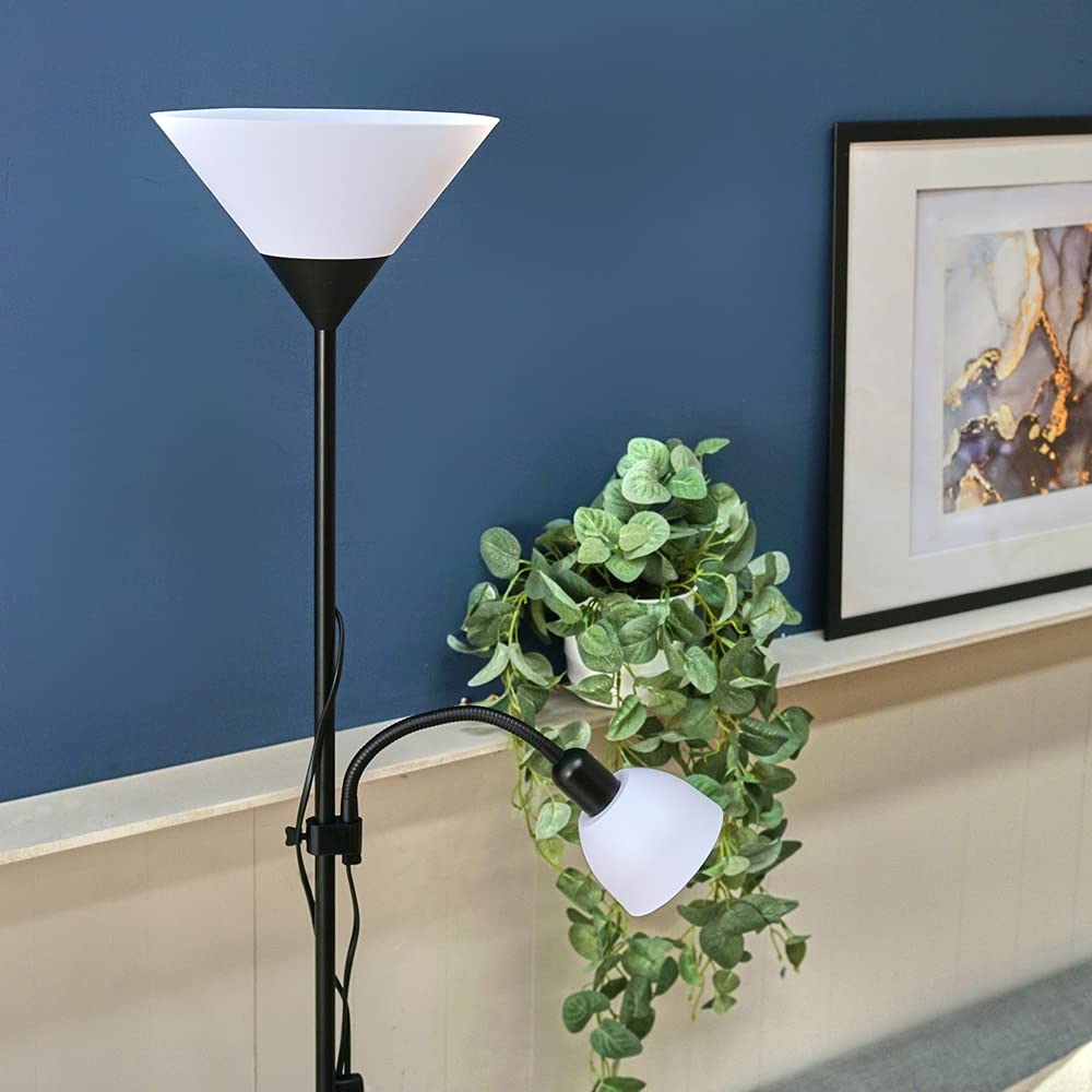 MiniSun | Modern Gloss Black 2 Way Mother/Father and Child Floor Lamp | Floor Lamps & Torchieres, Home Décor & Improvement Essential