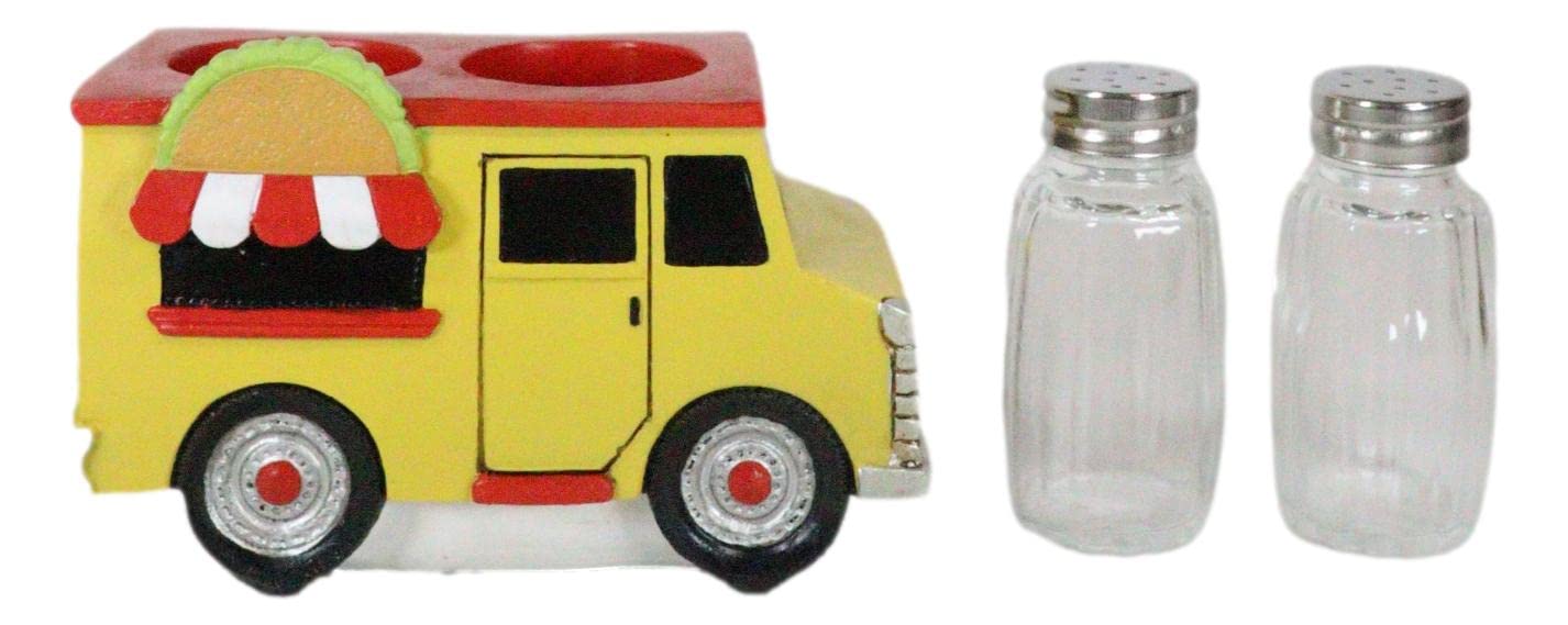 Ebros Gift Cinco De Mayo Fiesta Party Taste Of Mexico Tex-Mex Taco Food Truck Hot And Fresh Salt And Pepper Shakers Set Holder Figurine 6.25"Long Tacos Kitchen Dining Bar Countertop Table Accent