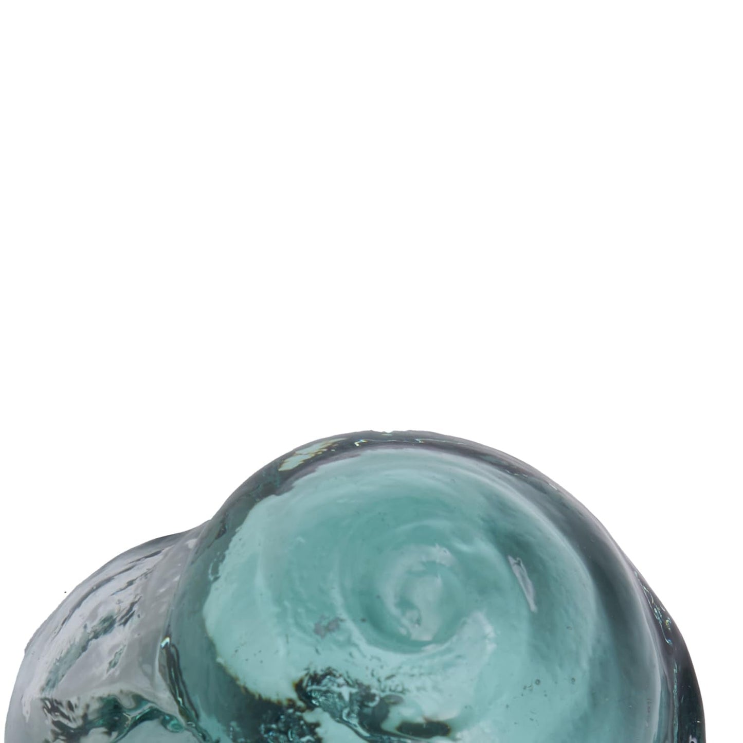 Beachcombers Glass Shell Round Art, 3-Inches Length, Home Decor Accessories, Teal, B26613