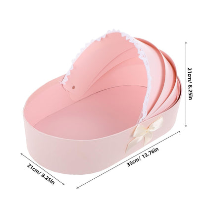 Baby Bedside Crib Basket Florist Presents Wrapping Bag for Baby Shower Flower Bouquet Wrapping for Newborn 100 Days, 1St Birthday Florist Packing Bags Pink