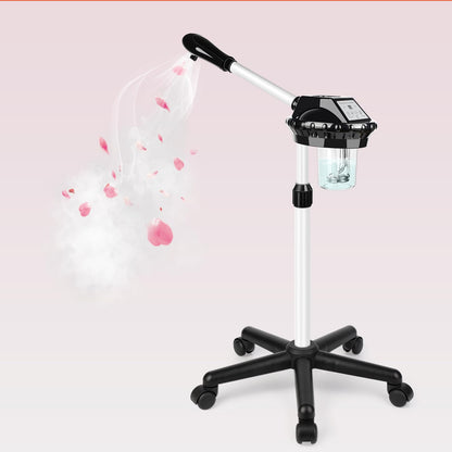 Professional Facial Steamer, Face Steamer on Wheels, SPA Ozone Steamer, Standing Face Steamer for Spa, Salon and at Home Use