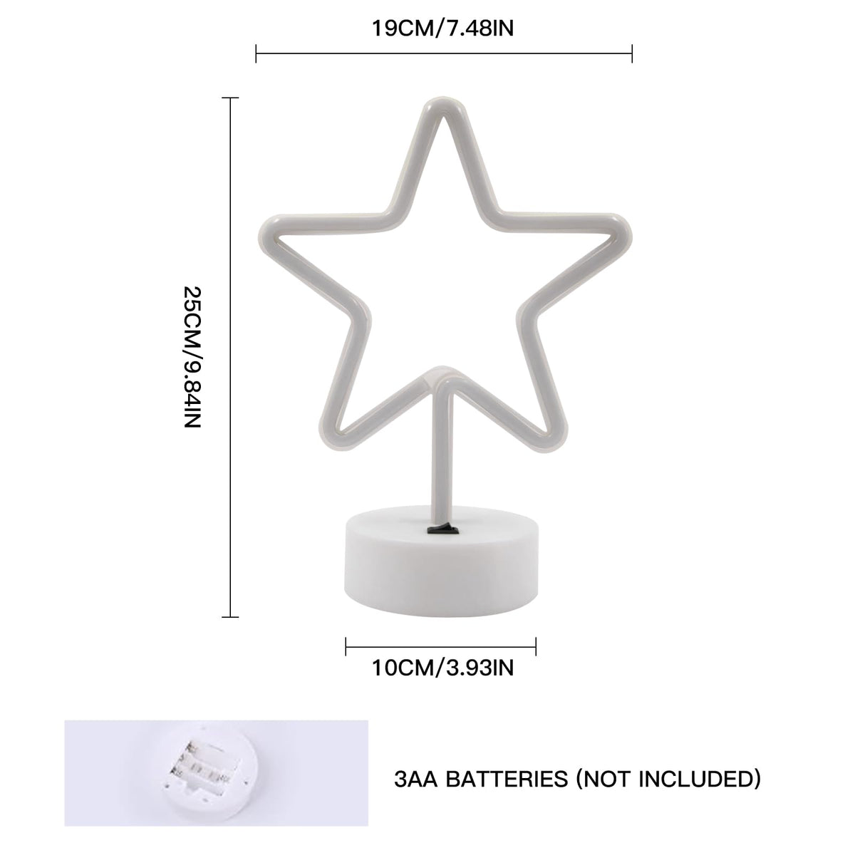 TT·SSTIE Star Neon Sign LED Star Lights for Wall Decor Battery Powered or USB Neon Star Light with Base Neon Sign for Bedroom Party Bar Gift Birthday Decoration Pink & Purple-2PCS