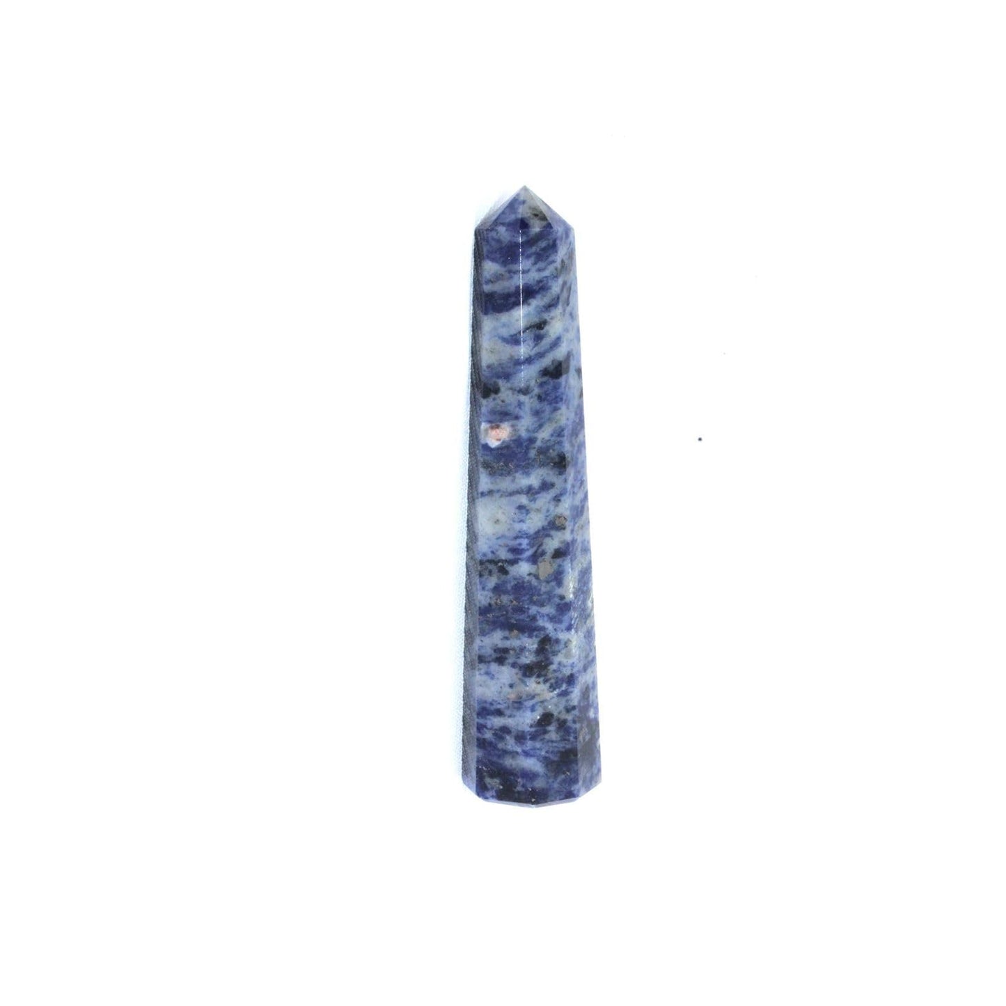 Jet Sodalite Obelisk Tower – Natural Polished Crystal Point for Home Decor & Desk Display, Gift-Ready Tower (3-3.5 Approx), Deep Blue Sodalite Crystal