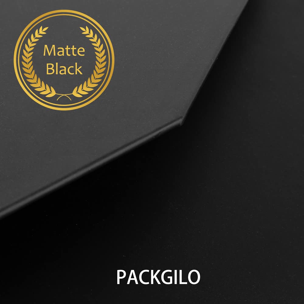 PACKGILO Black Extra Large Gift Box with Lid 1 Pcs 19x16x6 Inches, Gift Box large Black Gift Boxes for Presents Clothes Robe Wedding Dress Sweater,Reusable Foldable Bridesmaid Proposal Box（Matte）