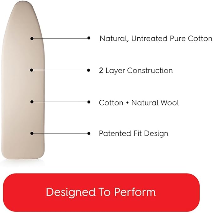 TIVIT Ironing Board Cover 15 x 54 Standard Chemical Free Eco-Friendly Padded