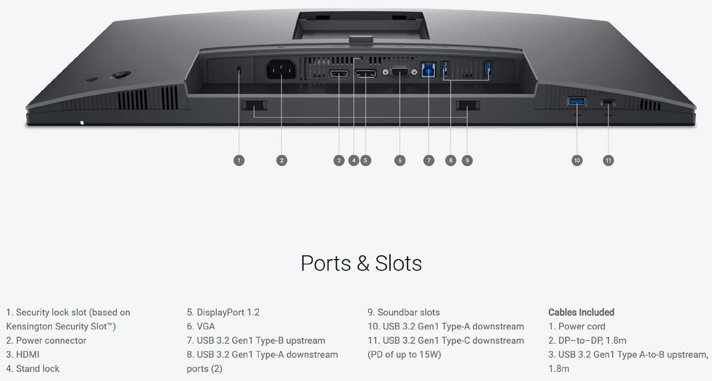 Dell P2425H 24" Full HD IPS Monitor – 1080p, 16:9, DisplayPort & USB 3.0 Cables – Latest Model – Boomph's Comprehensive Ultimate Performance Cloth Solution for Your Workspace