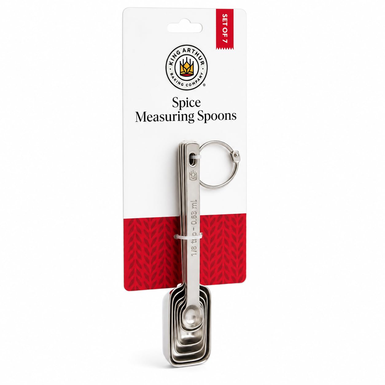 King Arthur Baking Company Spice Measuring Spoons, 18/8 Stainless Steel, 7-Piece Set, Precision Measures, For Baking And Cooking