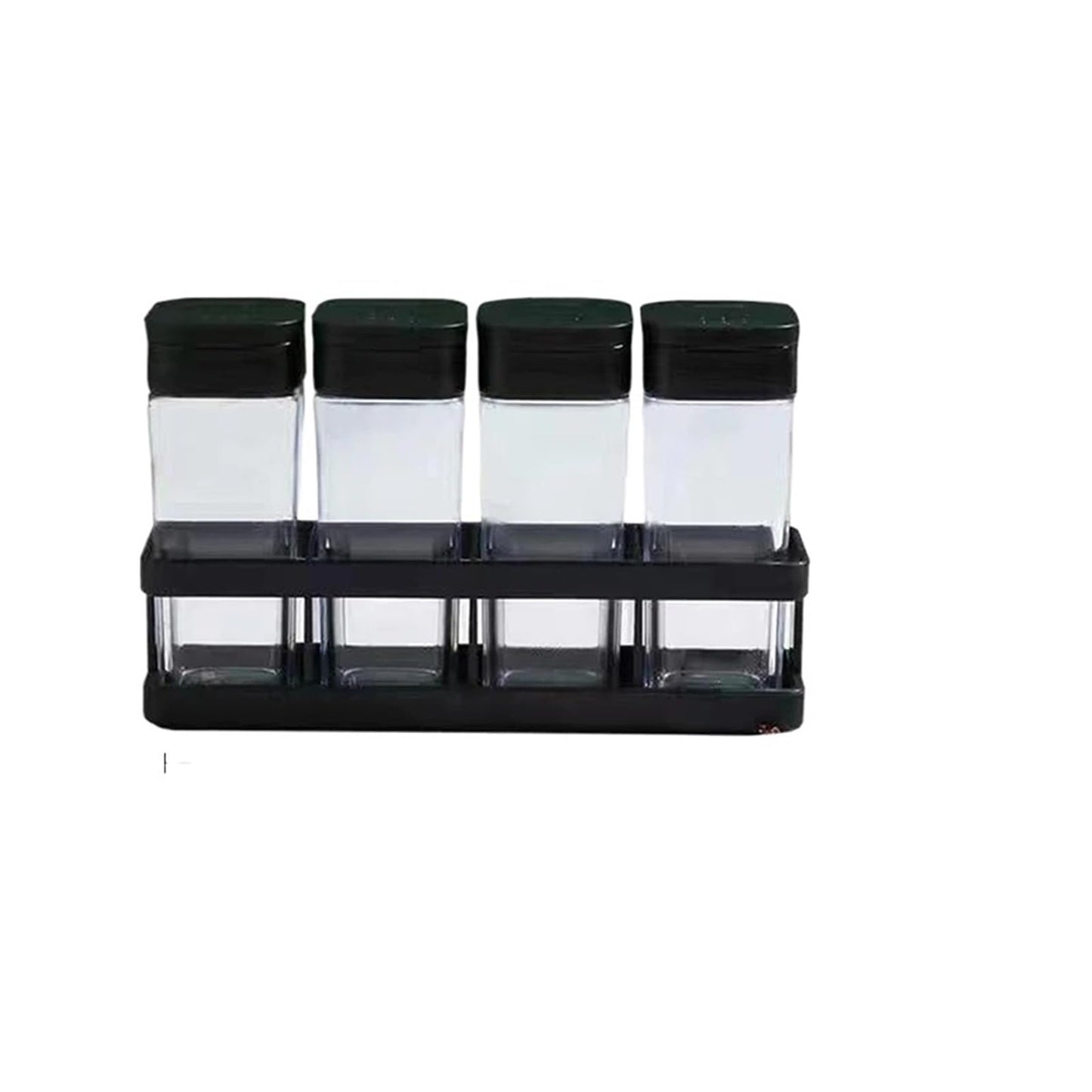 Four-Grid Barbecue Spice Bottle Household Set, Salt Pepper Jar Sealed Seasoning Container Kitchen Organizer(Transparent)