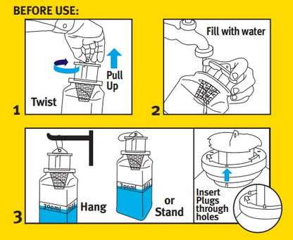 Zero In Outdoor Fly Trap - Ready-Baited Outdoor Fly Catcher, Twin Pack - Non-Toxic, Insect Trap to Attract & Trap Bugs - Suitable for Garden & Outdoor Use, Lasts up to 2-3 Weeks