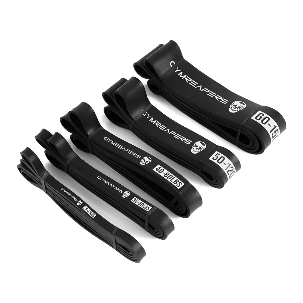 Gymreapers Resistance Bands for Working Out – Elastic Pull Up Exercise Assistance Bands Set for Powerlifting, Stretching, WOD, Strength Training – for Men & Women