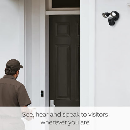 Ring Floodlight Cam Wired Plus | Outdoor Security Camera 1080p HD Video, LED Floodlights, Siren, Wifi, Hardwired | alternative to CCTV system | 30-day free trial of Ring Home | Black