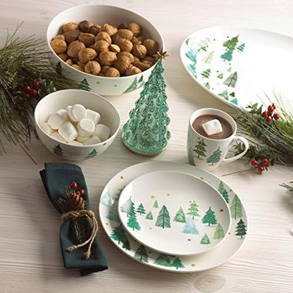 Lenox 880069 Balsam Lane 4-Piece Mug Set, Christmas Drinkware, Holiday Hosting