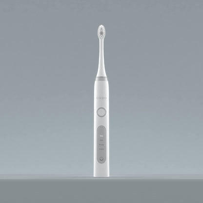 Ordo Replacement Sonic Toothbrush Heads with Pulse Technology for Teeth Cleaning, Plaque Removal, Silicone Polishing, Deep Clean Bristles, Adults, Pack of 4, White Silver