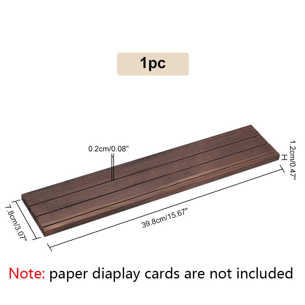 PH PandaHall Wooden Jewelry Display Stands, 3-Slot Wood Earring Card Holder Portable Jewelry Organizer Table Displays for Selling Earring Showing Jewelry Displaying, 15x3inch, Brown