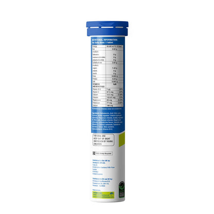 Fast&Up Reload Electrolyte Tablets, 80 Effervescent Tablets, Lemon & Lime Flavour, Rapid Hydration & Energy, with Vitamin C & B12, Vegan
