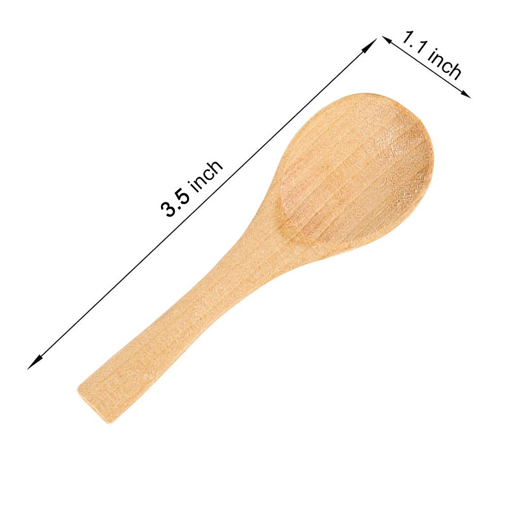 30 Pieces Small Wooden Spoons, Short Handle Mini Condiments Salt Spoons Nature Wooden Honey Teaspoon Coffee Tea Jam Mustard Ice Cream Milk Powder Spices (Natural Wood Color)