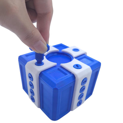 sofarefinish 3.14'' Annoying Gift Box, Multicolor 3D Printed Prank Box, Prank Box Set, 3 Count (Blue with Red, Blue with White, Black with Yellow)