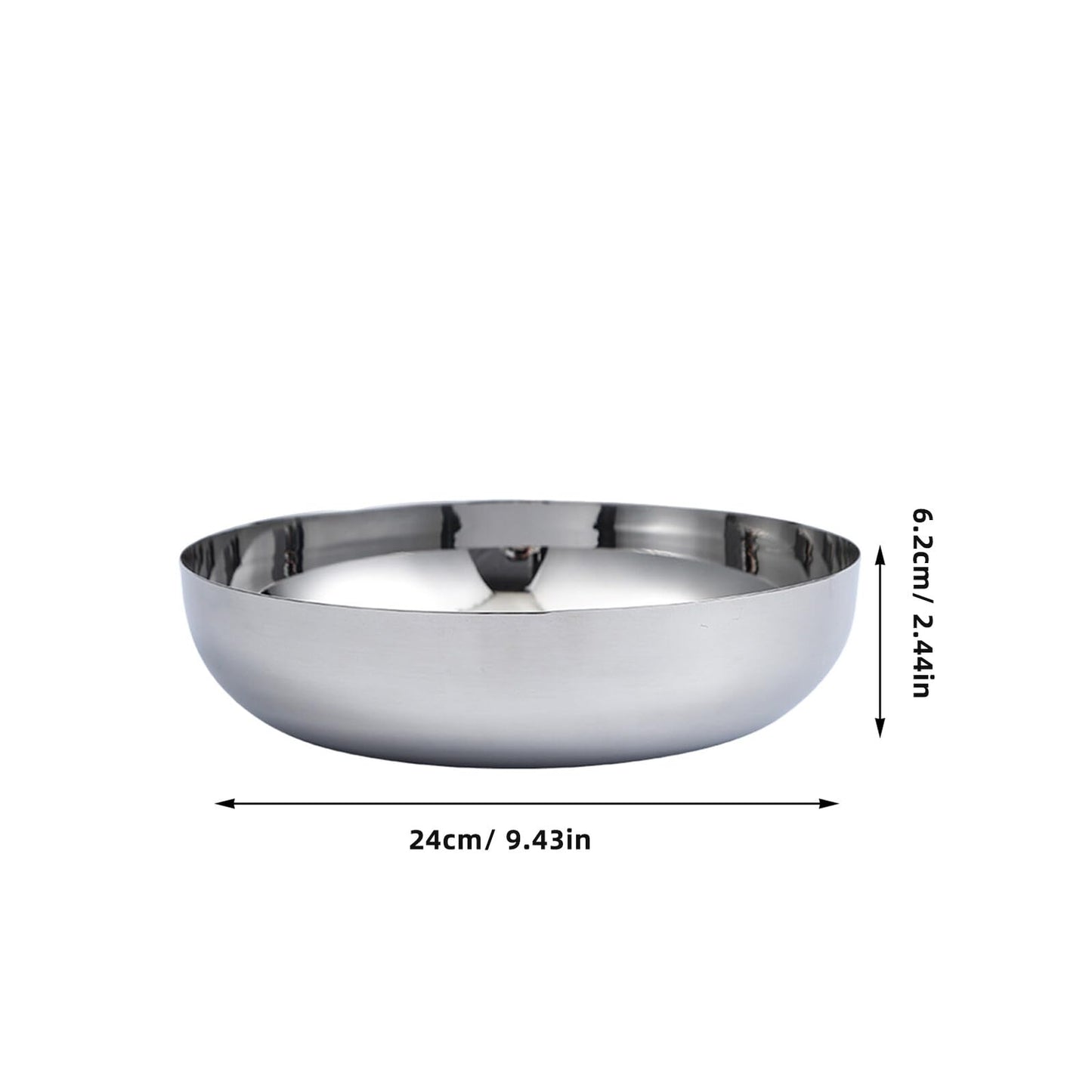 CALLARON 75oz Stainless Steel Mixing Bowls - 9.4 inch Large Metal Serving Bowl, Non-Slip Silver Decorative Bowl for Salad, Pasta, Soup, Fruit, Dishwasher Safe