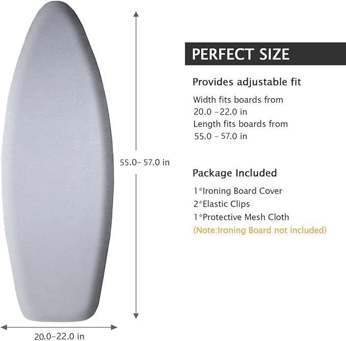 SheeChung Ironing Board Cover and Pad 22“x57”, Thick Iron Board Cover