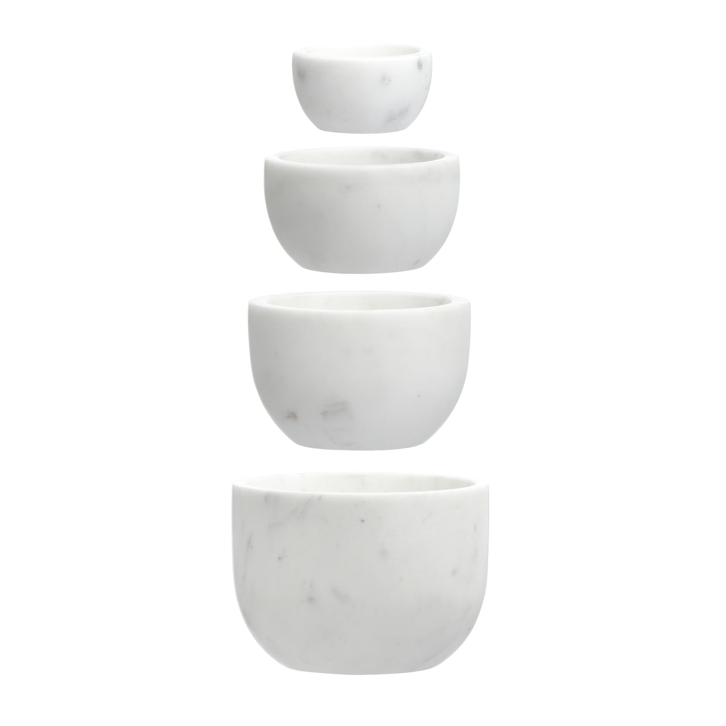 Creative Co-op White Marble Bowls (Set of 4)