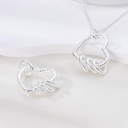 NARMO 925 Sterling Silver Necklace for Women Snake Bone Heart Pendant Necklace Dainty Love Heart Necklaces