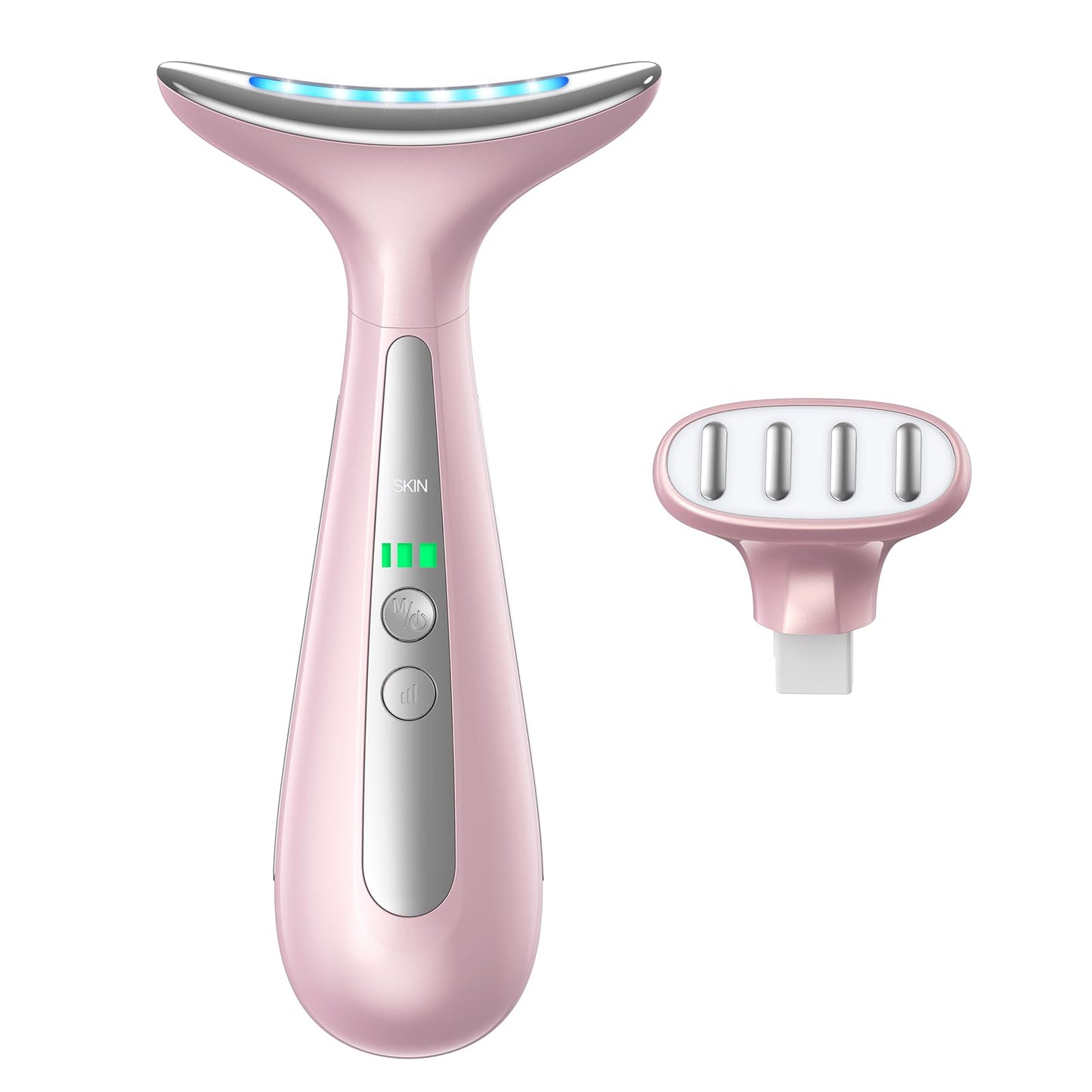 Facial and Neck Massager for Face, Neck - Skin Lifting & Firming - Wrinkle & Dark Circle Reducer - at Home Skin Care Face Sculpting Tool and Neck Massager-Pastel Pink