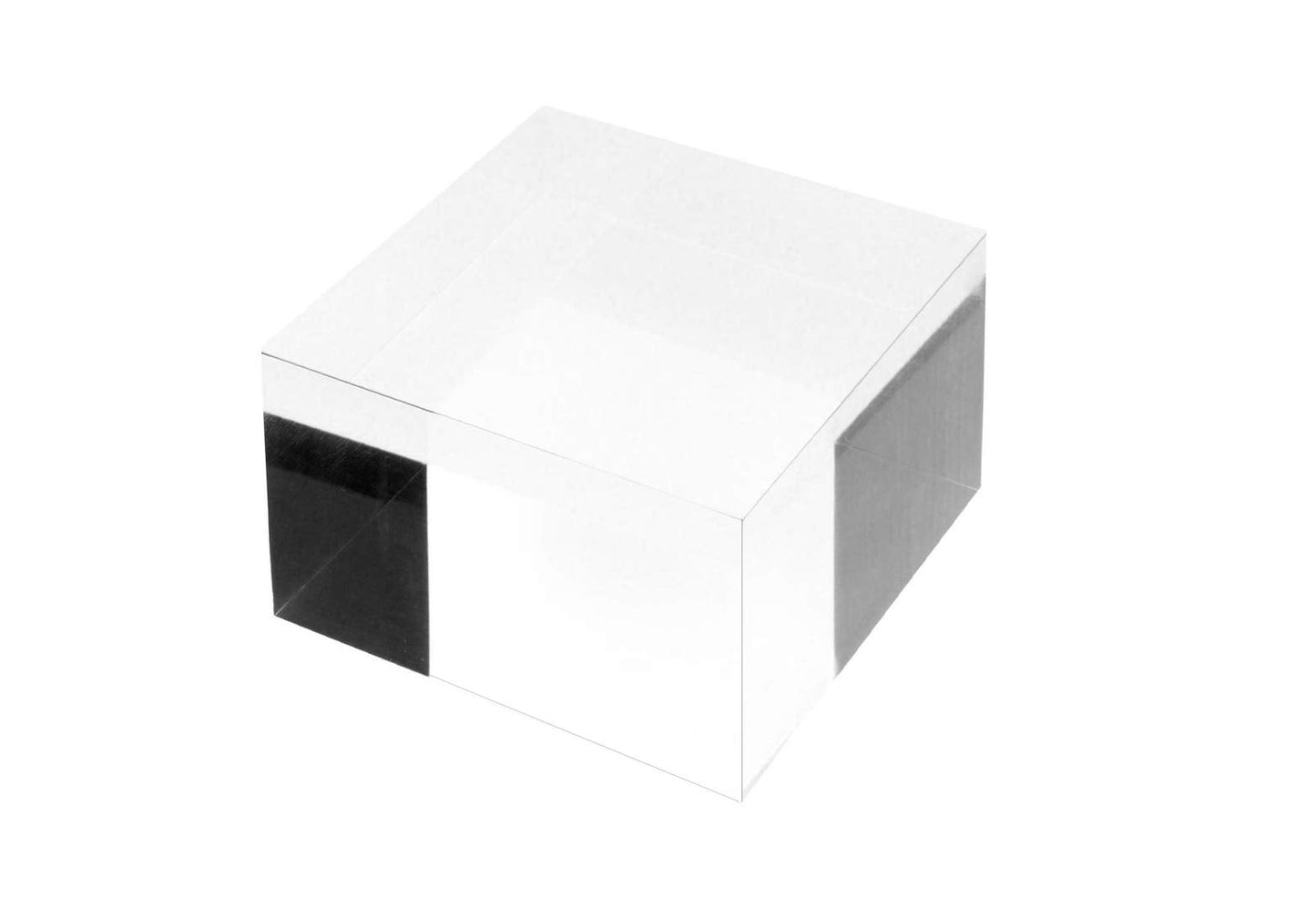 RY DISPLAY Clear Polished Acrylic Cube Display Block Jewelry Stand Ring Showcase Holder (2" x 4" x 4")