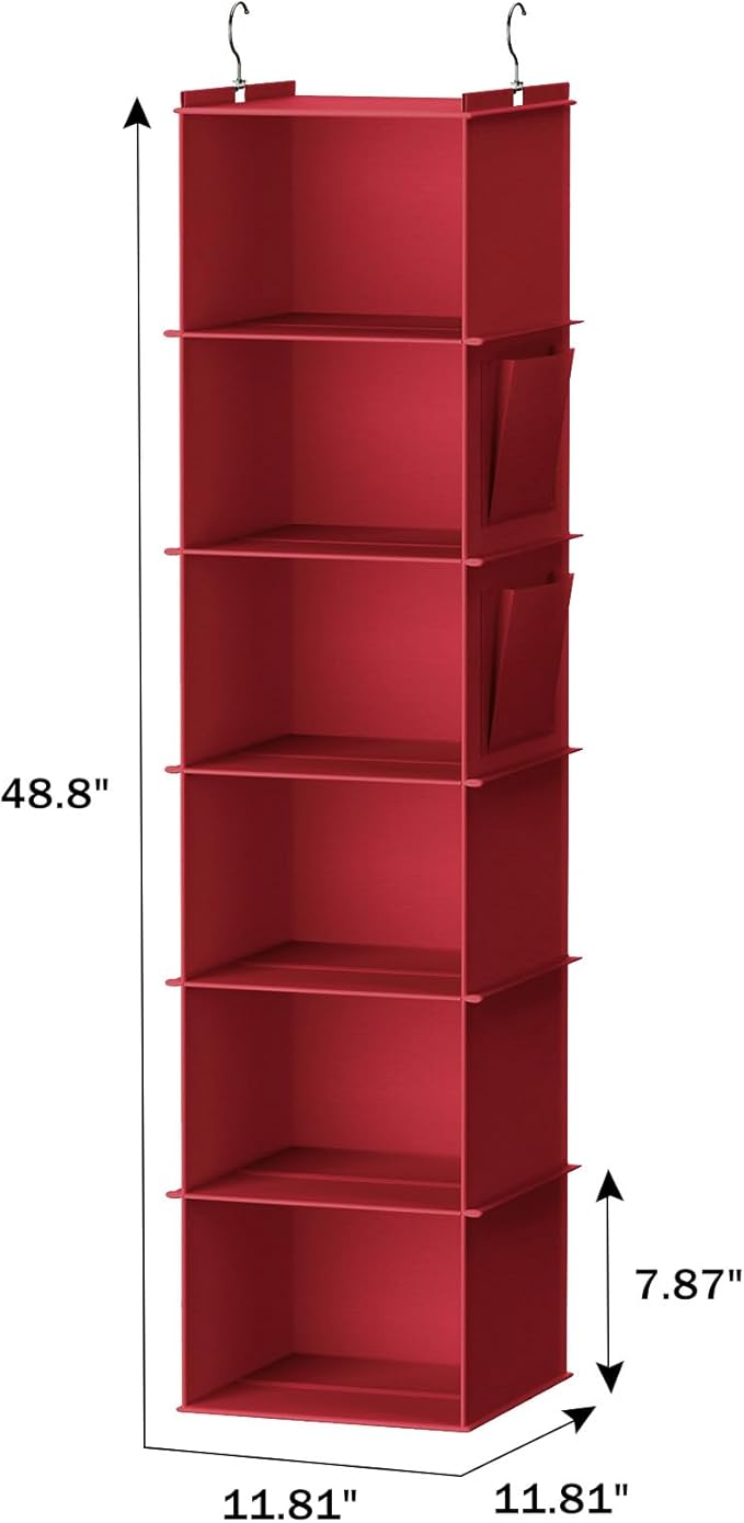 YOUDENOVA Hanging Closet Organizer and Storage, 6-Shelf Closet Hanging Storage