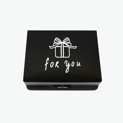 FETTIPOP Gift Box Surprise Exploding KIT (Black - For you) 7.1x5.5x4.3 in, Confetti Explosion Birthday, Party, Father’s and Mother’s Day, Graduations, Anniversaries, Any Occasion