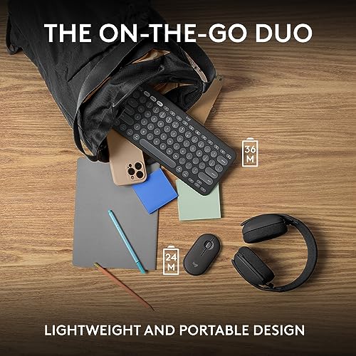Logitech Pebble Keys 2 K380s, Multi-Device Bluetooth Wireless Keyboard with Customizable Shortcuts, Slim and Portable, Easy-Switch for Windows, macOS, iPadOS, Android, Chrome OS - Tonal Graphite