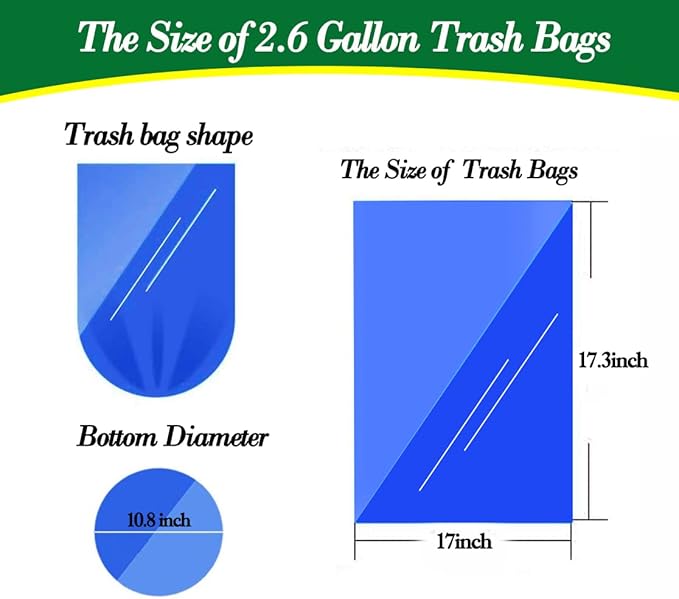 Hommaly 2.6 Gallon 240 pcs Small Clear Trash Bags, Strong Garbage Bags