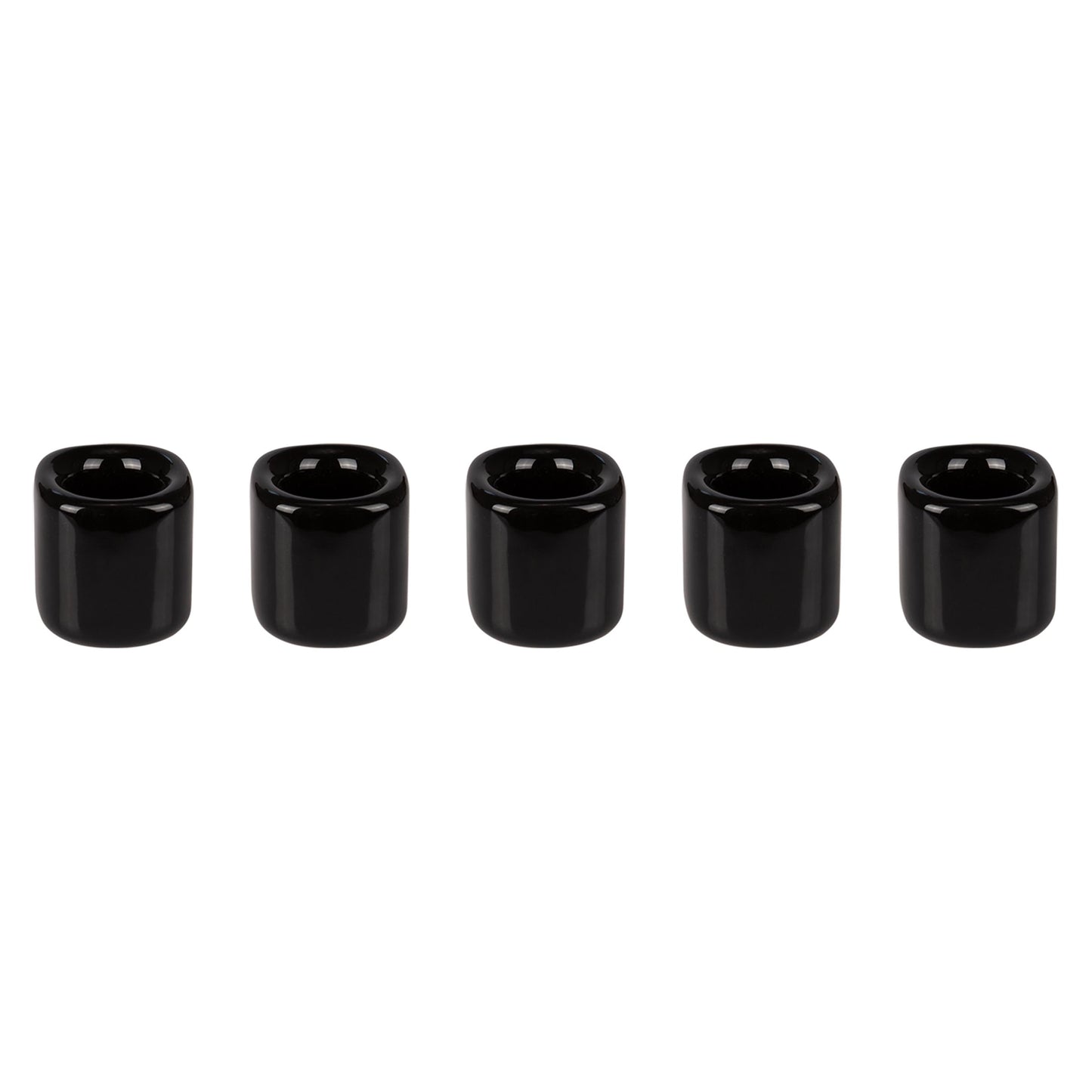 Mega Candles 5 pcs Black 1/2 Inch Diameter Ceramic Chime Ritual Spell Candle Holders, Great for Casting Chimes, Meditation, Rituals, Spells, Vigil, Witchcraft, Wiccan Supplies
